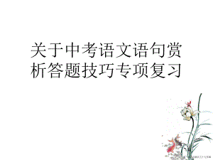 中考语文语句赏析答题技巧专项复习讲稿.ppt