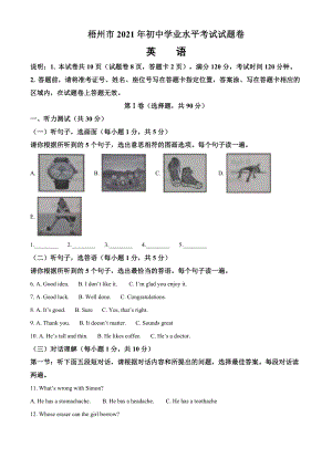 2021年广西省梧州市中考英语试题及答案.doc