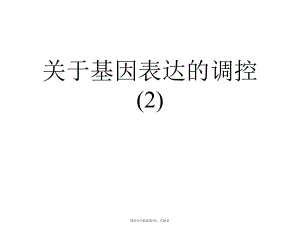 基因表达的调控 (2).ppt