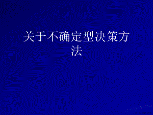 不确定型决策方法讲稿.ppt