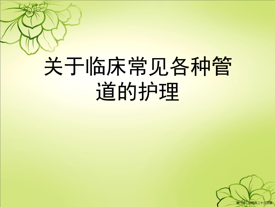 临床常见各种管道的护理讲稿.ppt_第1页