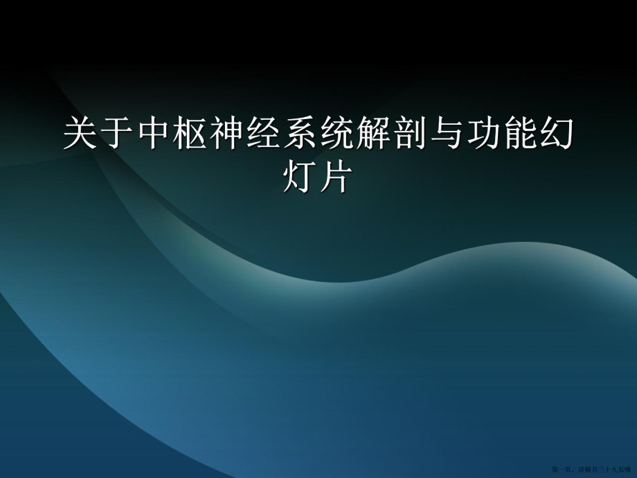 中枢神经系统解剖与功能幻灯片讲稿.ppt_第1页