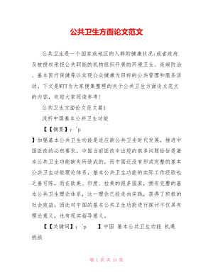 公共卫生方面论文范文.doc