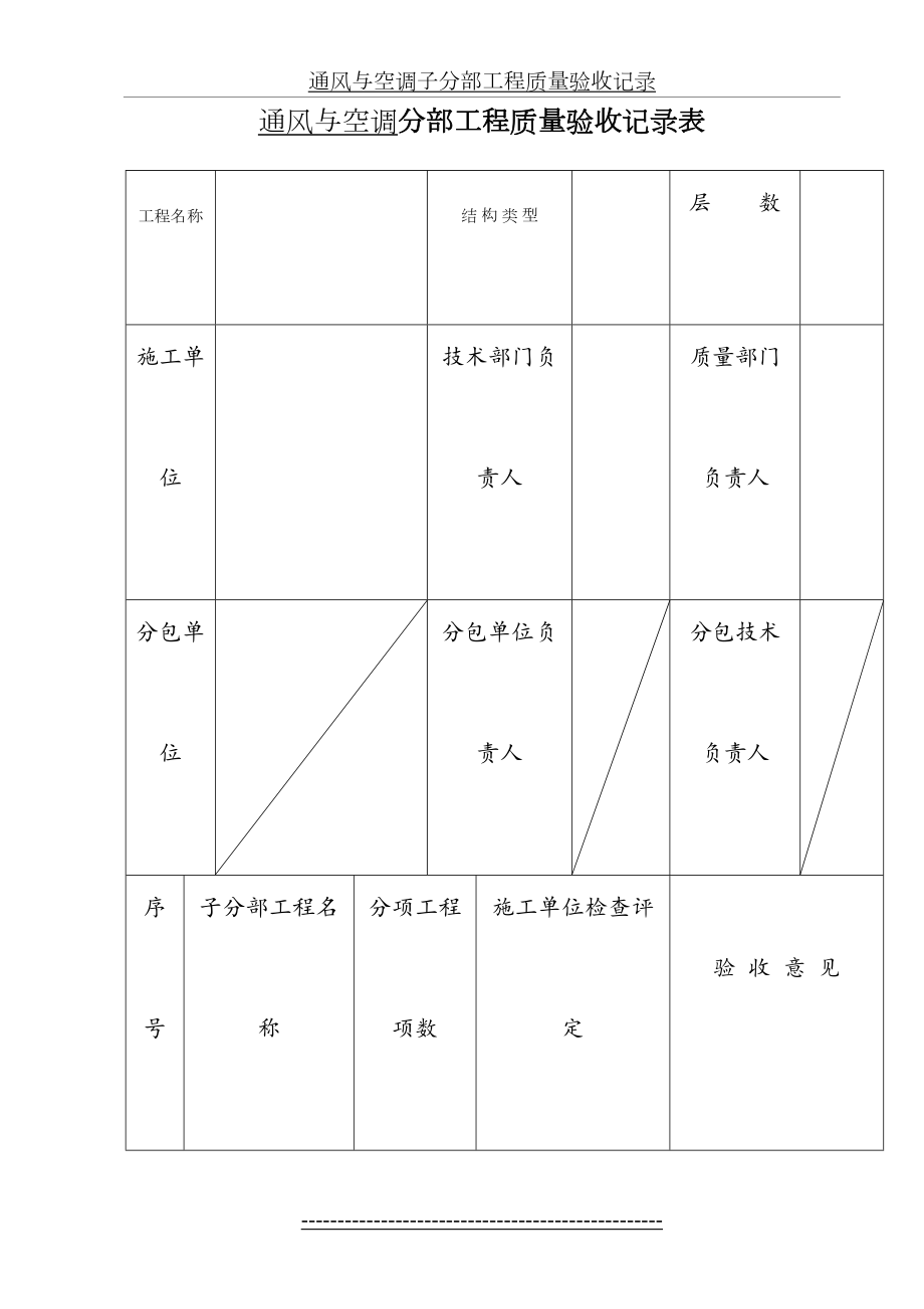 通风与空调分部工程质量验收记录表[1].doc_第2页