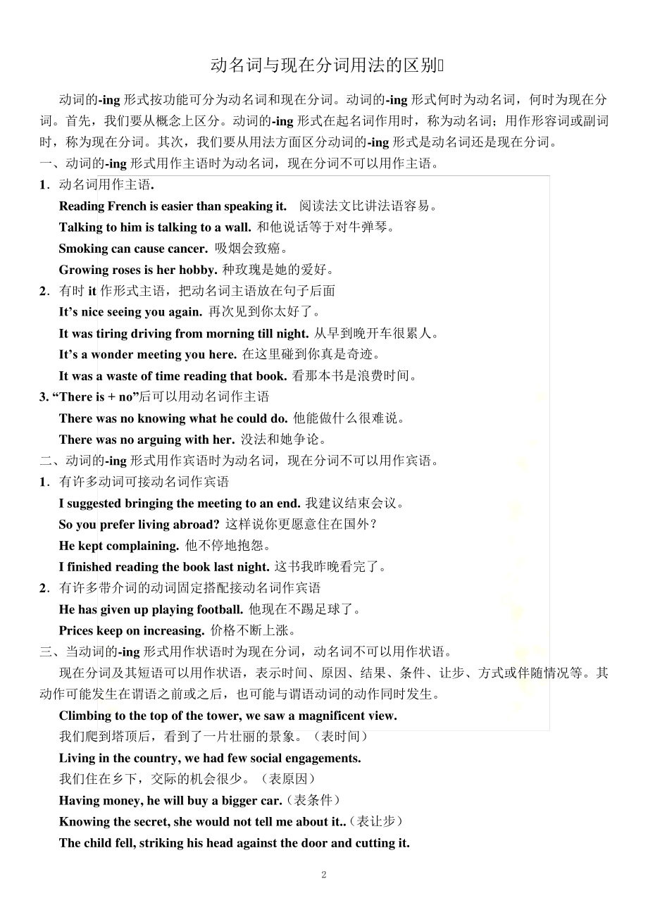 英语动名词与现在分词的用法区别(同名4603).pdf_第2页