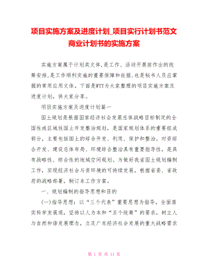 项目实施方案及进度计划 项目实行计划书范文 商业计划书的实施方案.doc