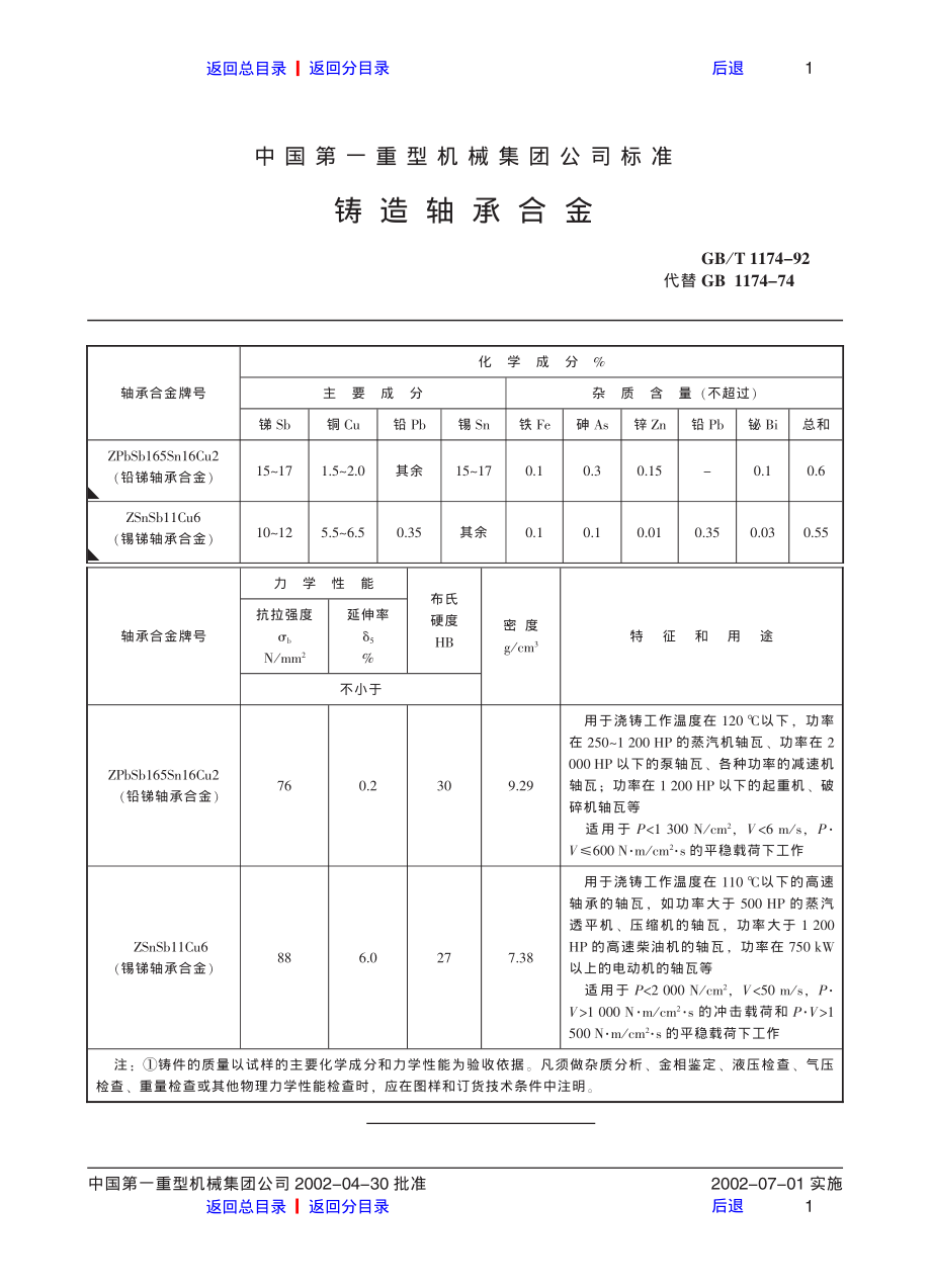 ZG标准之铸造轴承合金中国一重机械.pdf_第1页