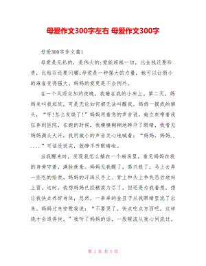 母爱作文300字左右 母爱作文300字.doc