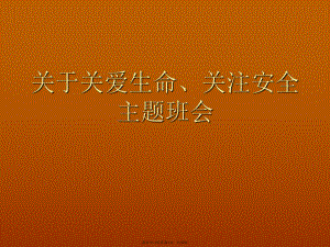 关爱生命、关注安全主题班会课件.ppt