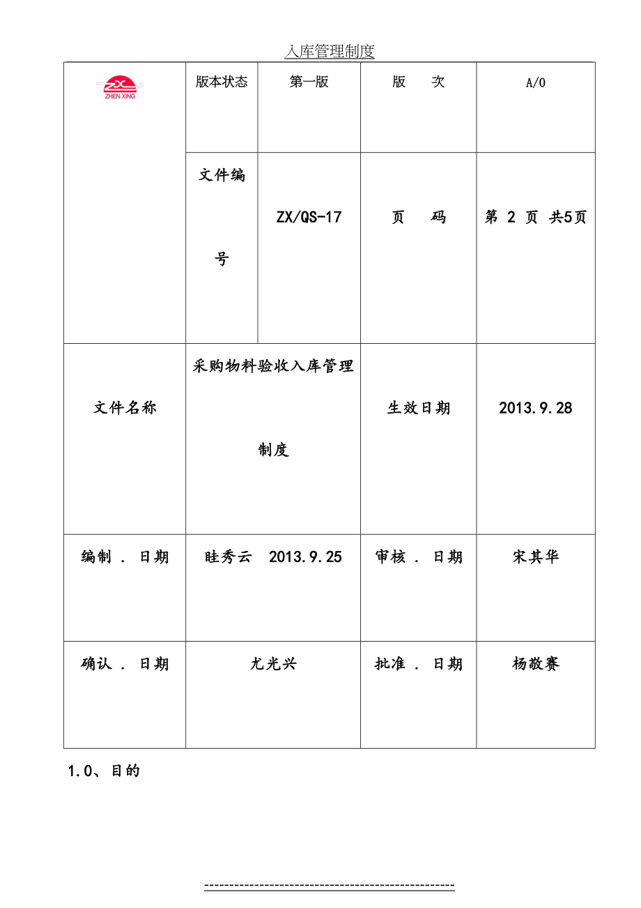 采购物料验收入库管理制度.doc_第2页