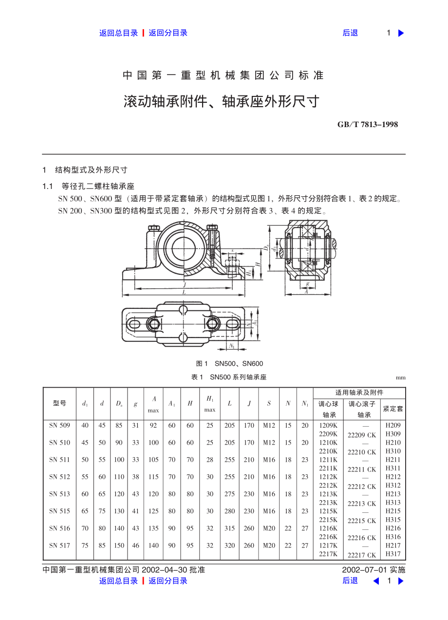 ZG标准之滚动轴承附件轴承座外形尺寸中国一重机械.pdf_第1页