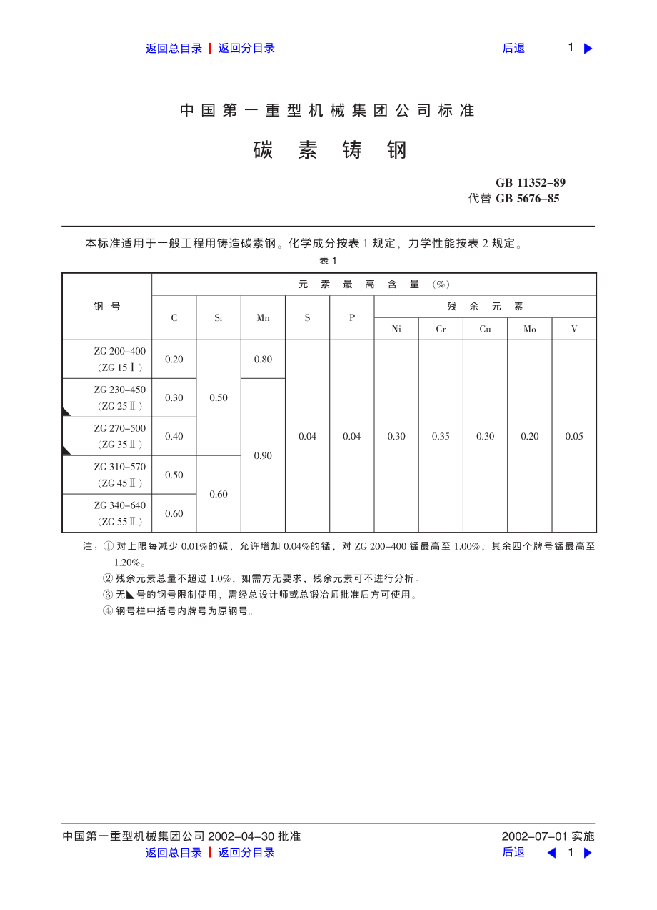 ZG标准之碳素铸钢中国一重机械.pdf_第1页