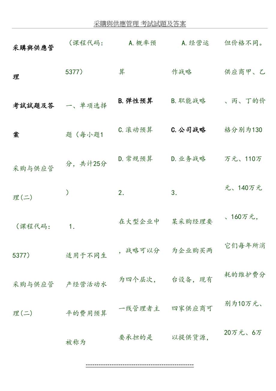 采购与供应管理-考试试题.doc_第2页