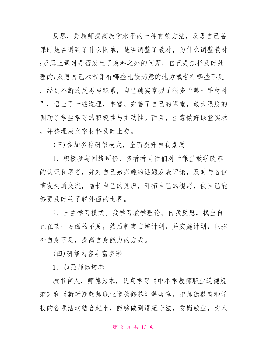 个人师培总结 小学教师自培总结.doc_第2页