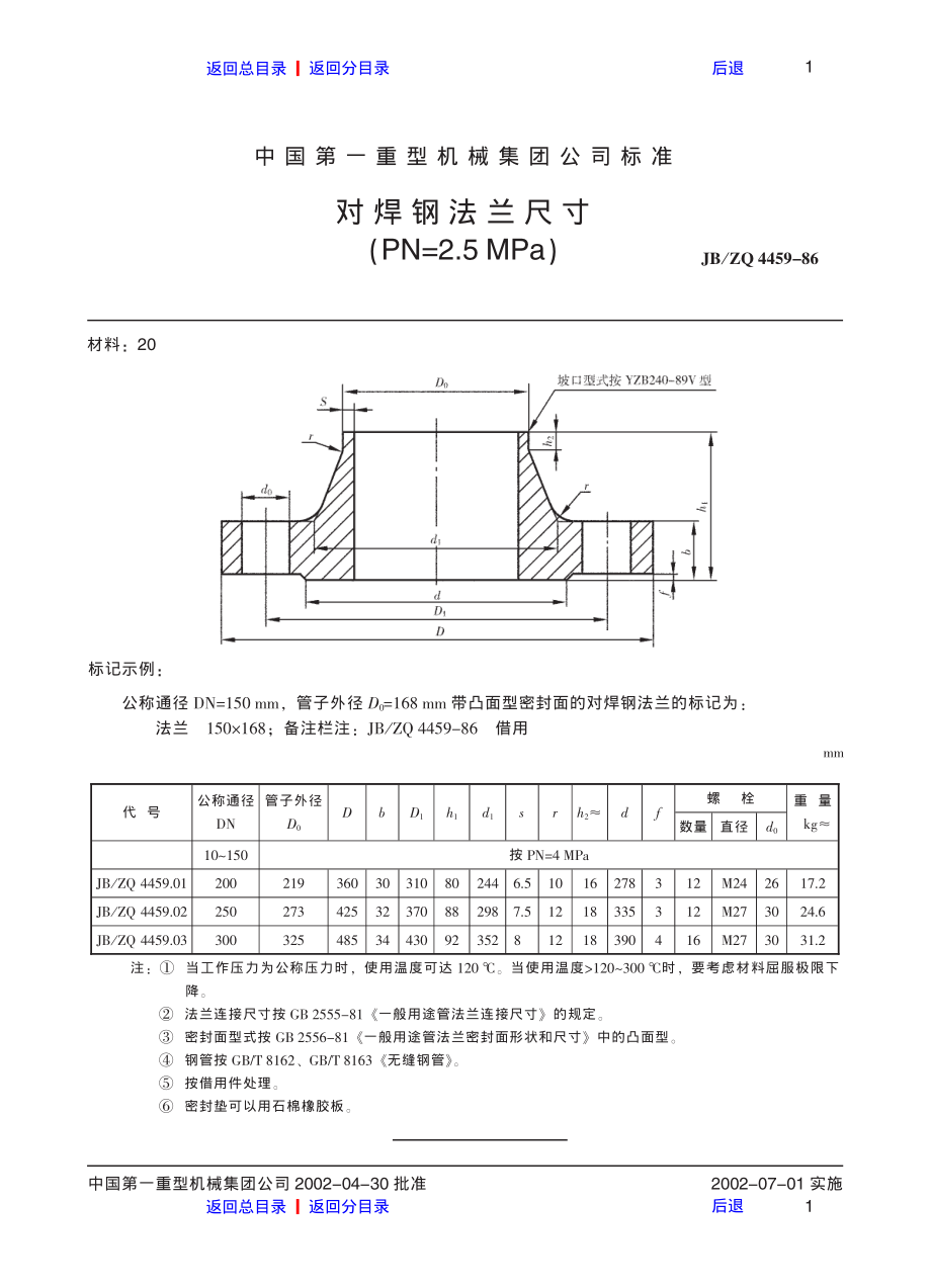 ZG标准之对焊钢法兰尺寸中国一重机械.pdf_第1页