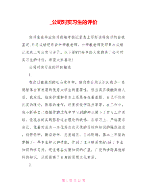 公司对实习生的评价.doc