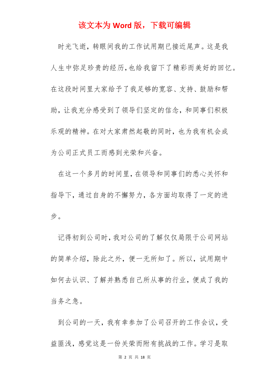 公司职员试用期工作总结五篇.docx_第2页