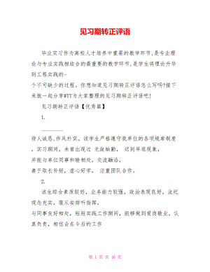 见习期转正评语 .doc