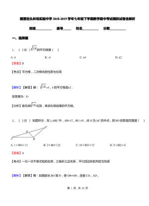 国营岩头林场实验中学2018-2019学年七年级下学期数学期中考试模拟试卷含解析.pdf