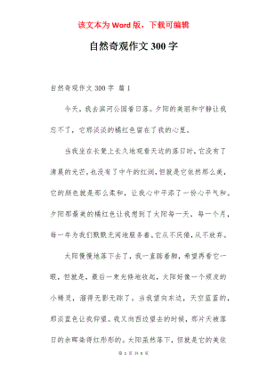 自然奇观作文300字.docx