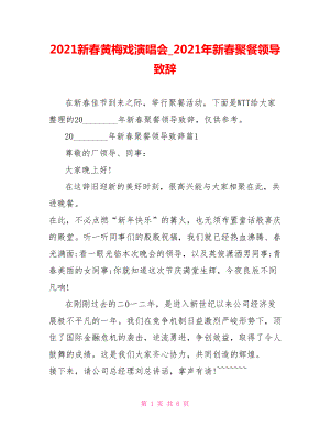 2021新春黄梅戏演唱会2021年新春聚餐领导致辞.doc