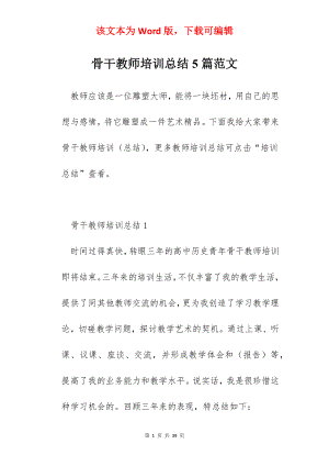 骨干教师培训总结5篇范文.docx