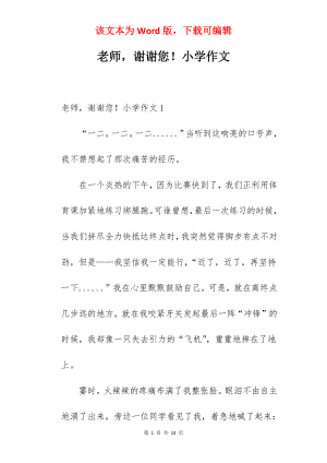 老师谢谢您！小学作文.docx