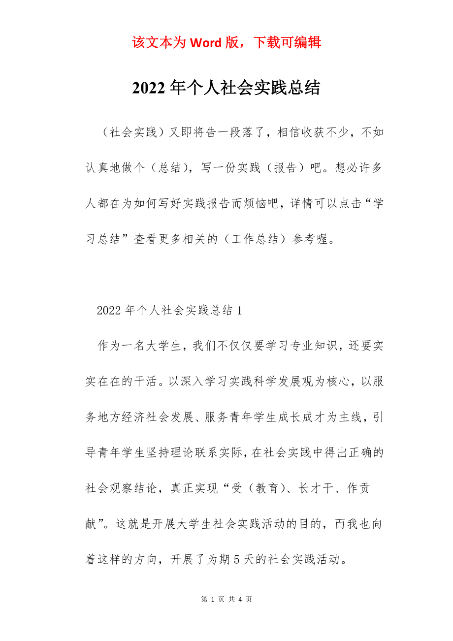 2022年个人社会实践总结.docx_第1页