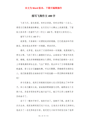 描写飞翔作文400字.docx