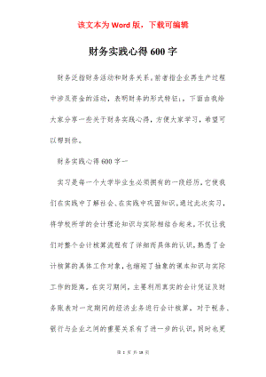 财务实践心得600字.docx