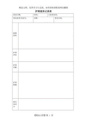 护理查房记录表.doc