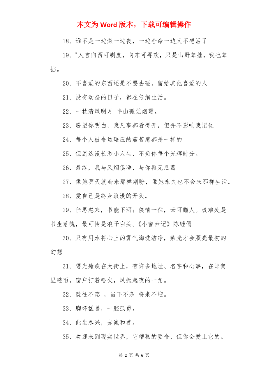 干净文艺的句子_干净文艺的治愈句子.docx_第2页