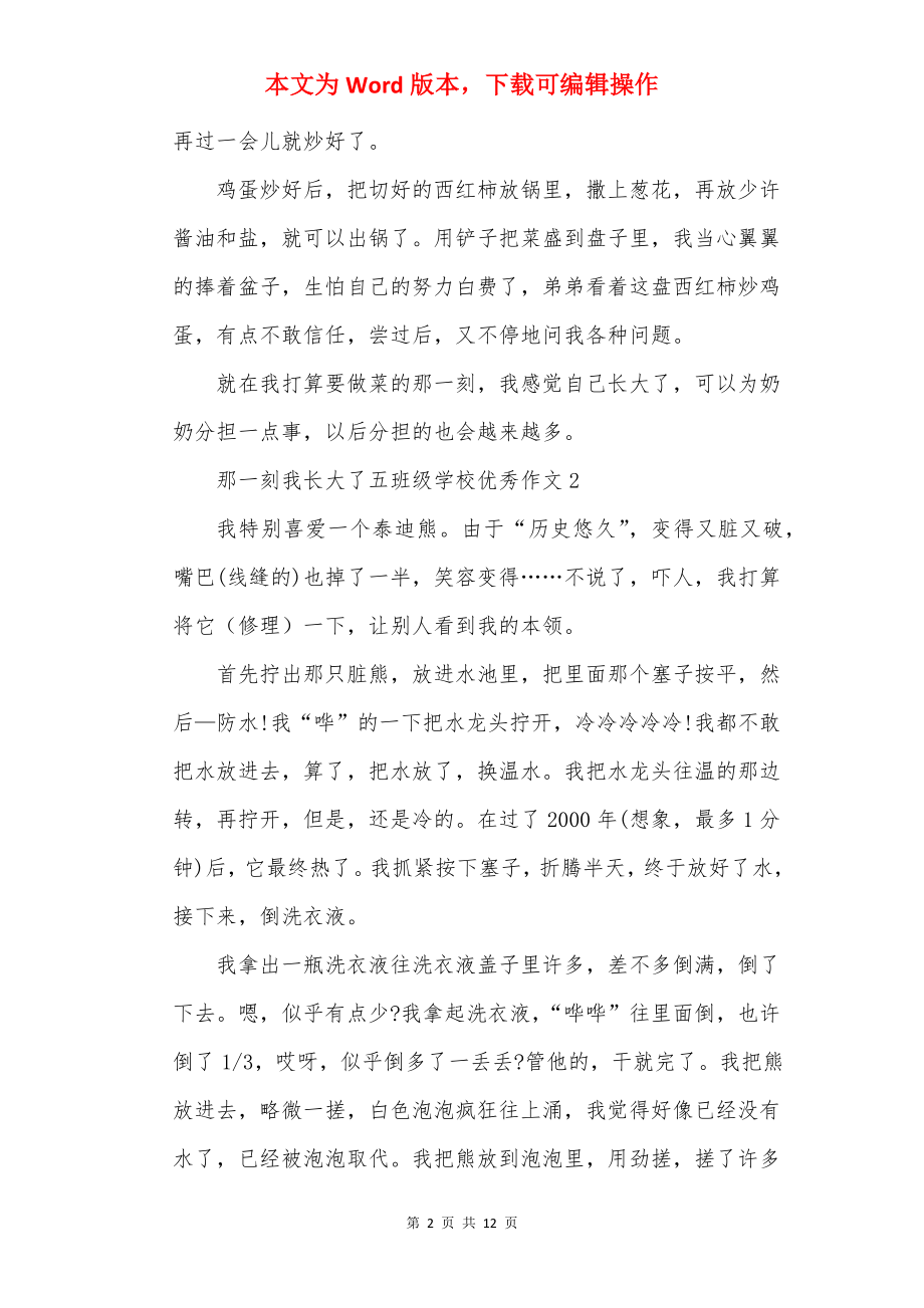 那一刻我长大了五年级小学优秀作文10篇.docx_第2页