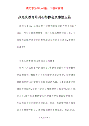 少先队教育培训心得体会及感悟五篇.docx