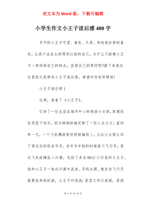 小学生作文小王子读后感400字.docx