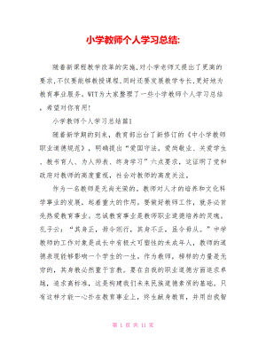 小学教师个人学习总结.doc