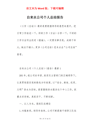 自来水公司个人总结报告.docx