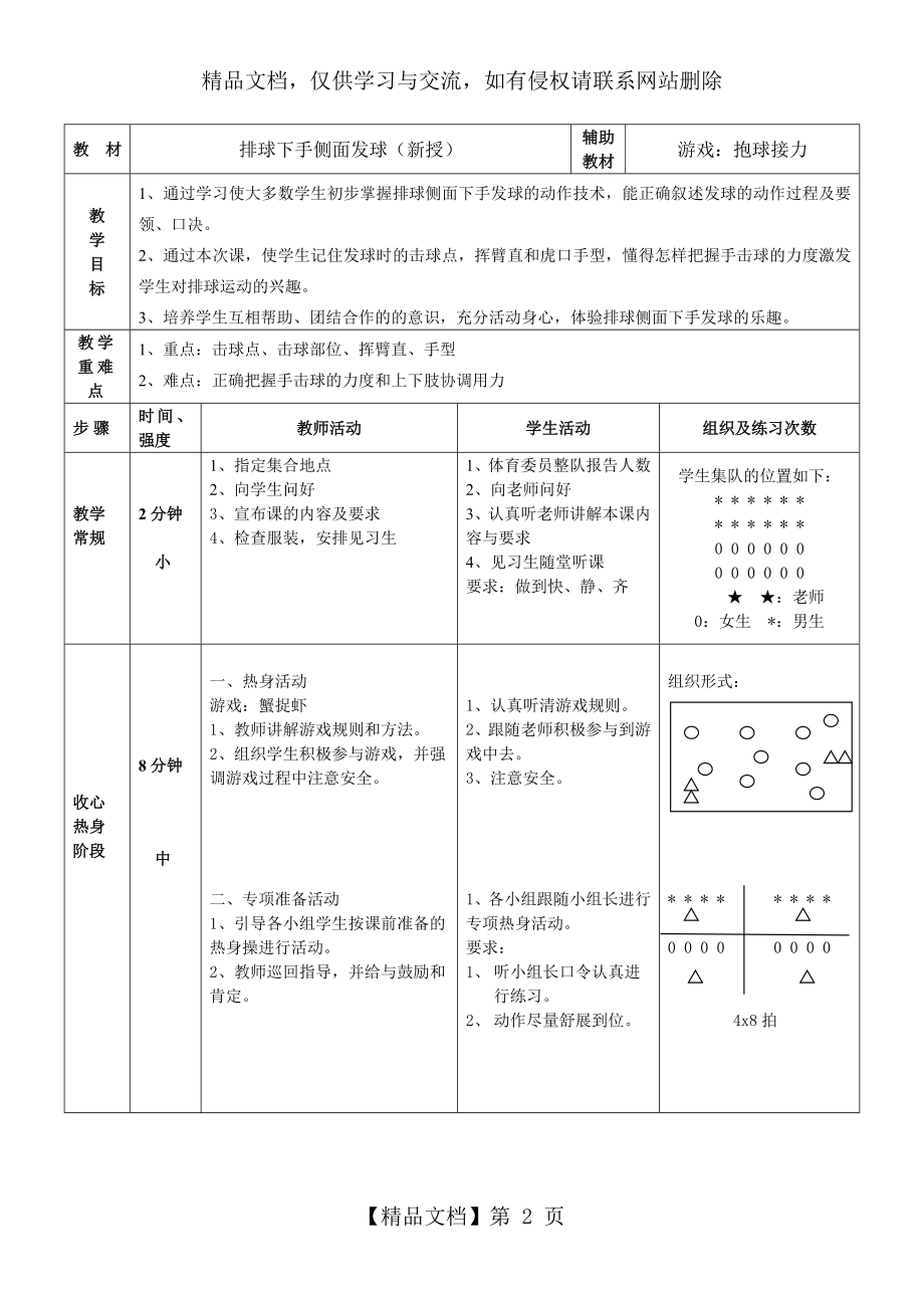 排球侧面下手发球教案.doc_第2页