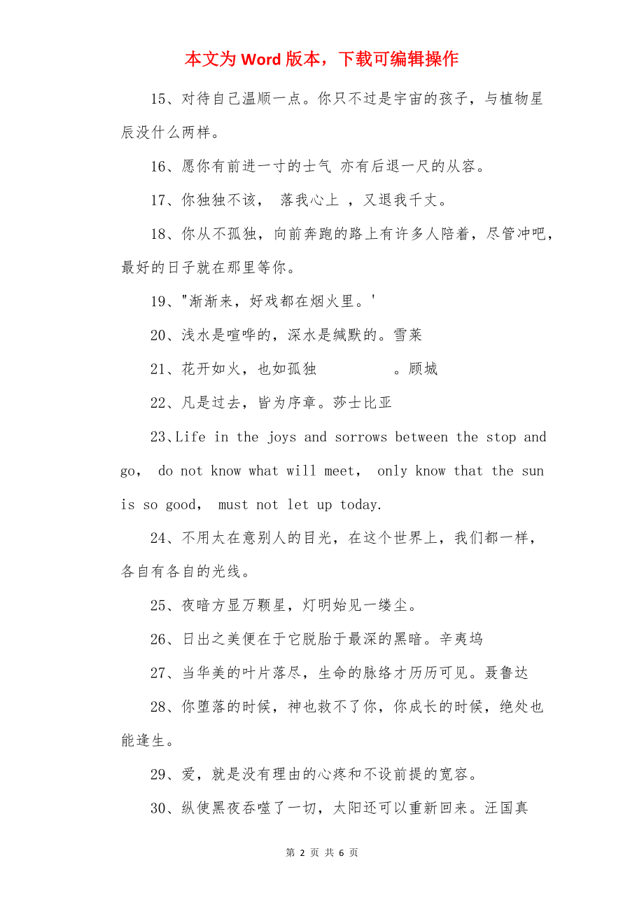 干净文艺的句子_干净的超赞句子.docx_第2页