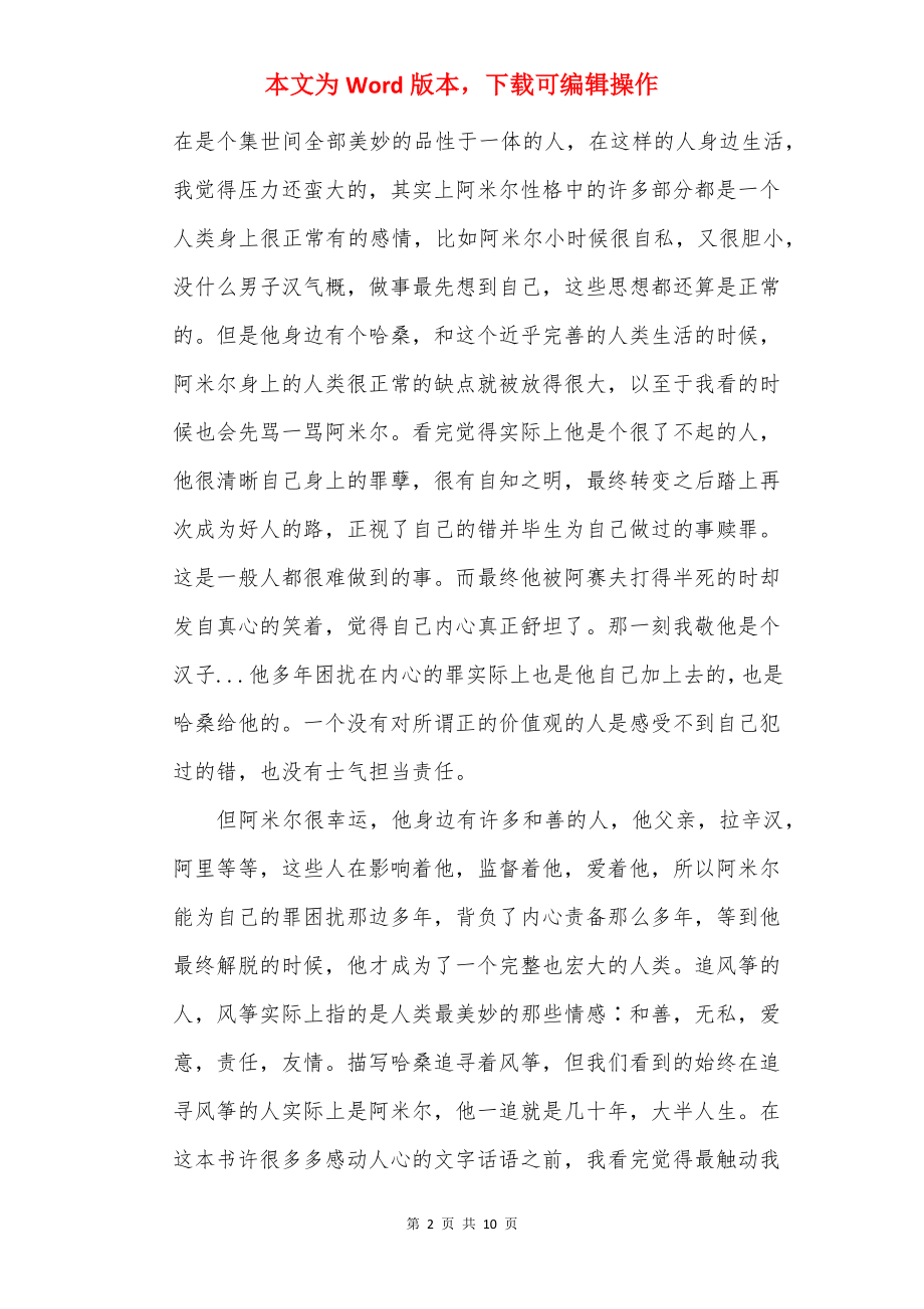 追风筝的人读后感反思感悟范文.docx_第2页