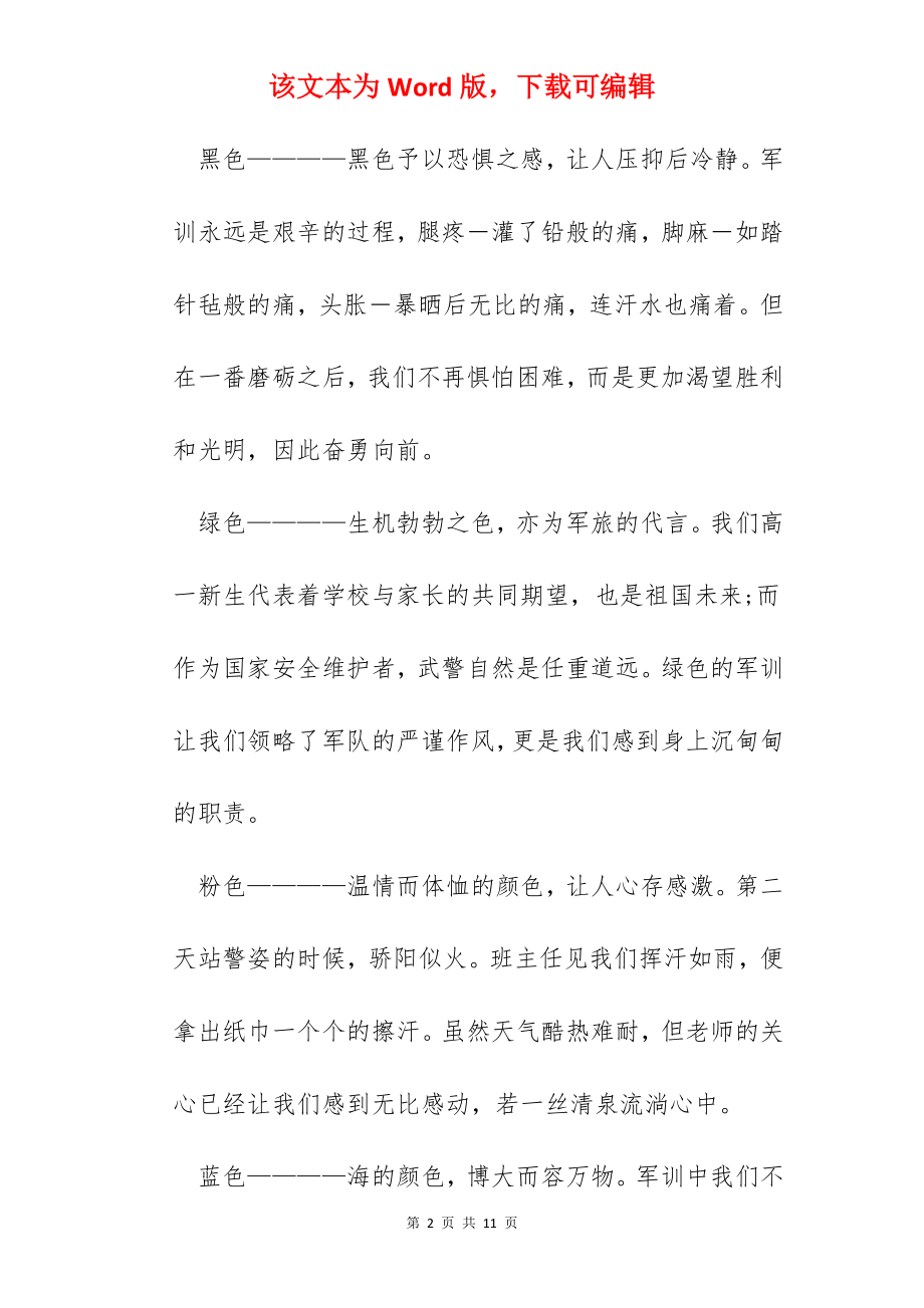 作文军训心得体会精选5篇.docx_第2页