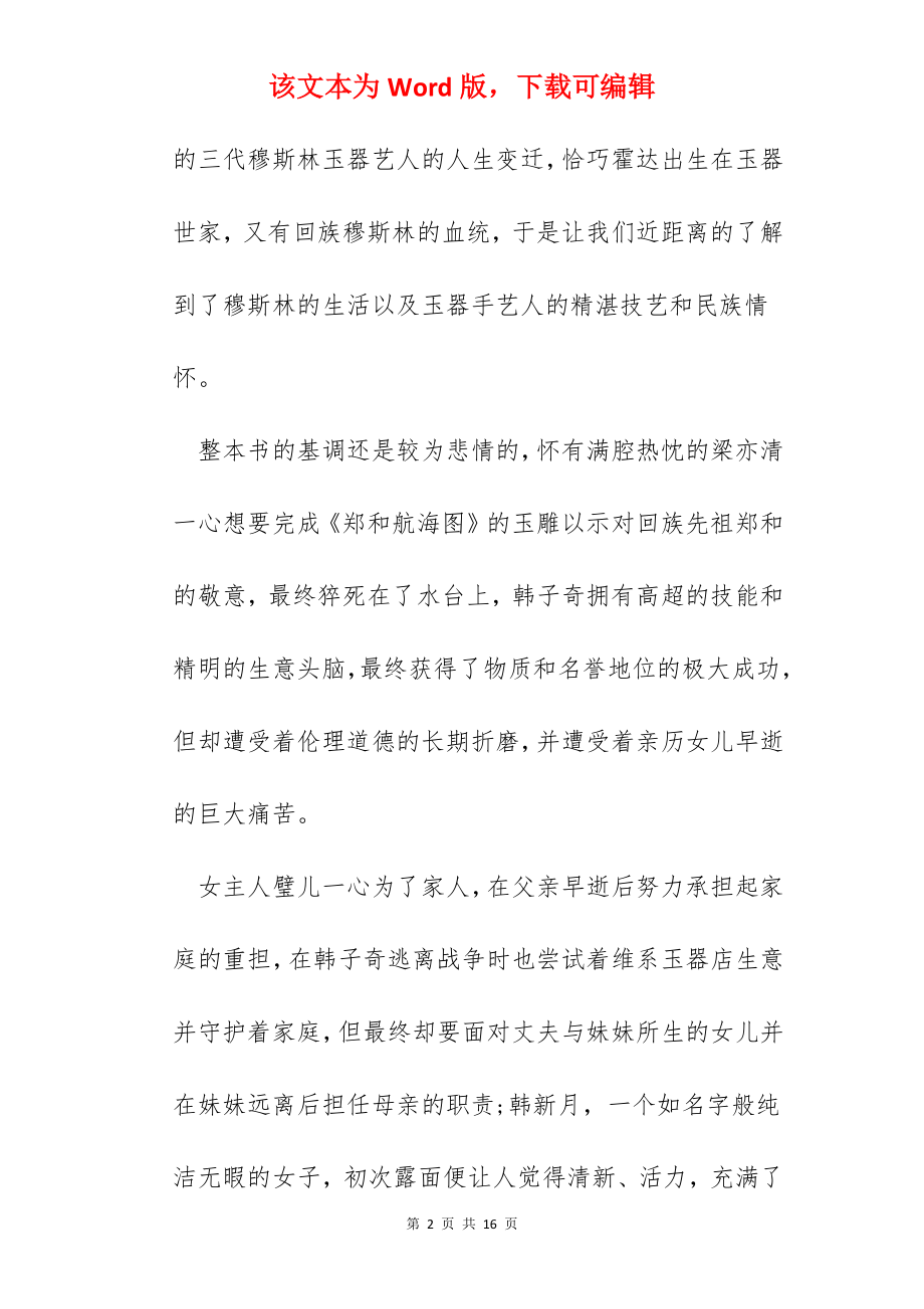 穆斯林的葬礼读书心得感悟范文.docx_第2页