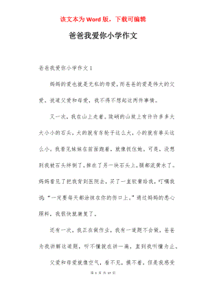 爸爸我爱你小学作文.docx