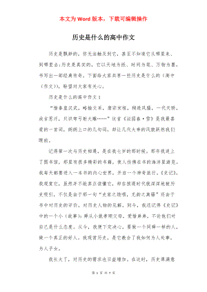 历史是什么的高中作文.docx