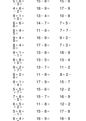 人教版小学一年级数学下册20以内加减法口算(20).docx