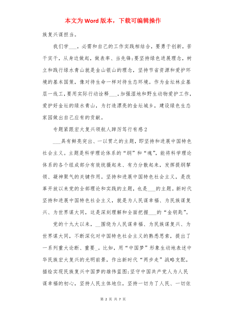 专题紧跟伟大复兴领航人踔厉笃行有感.docx_第2页