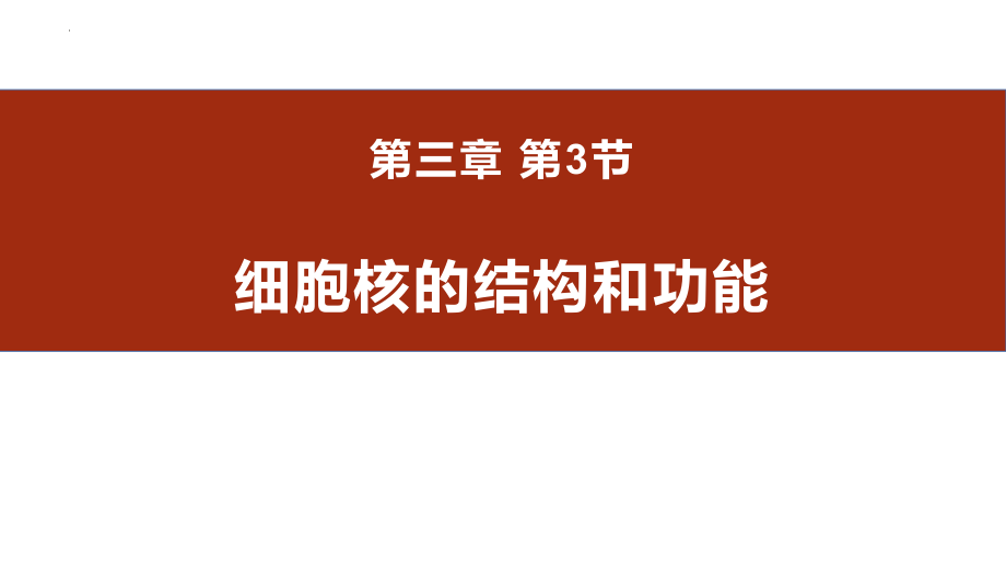 细胞核的结构和功能课件--高一上学期生物人教版（2019）必修1.pptx_第1页