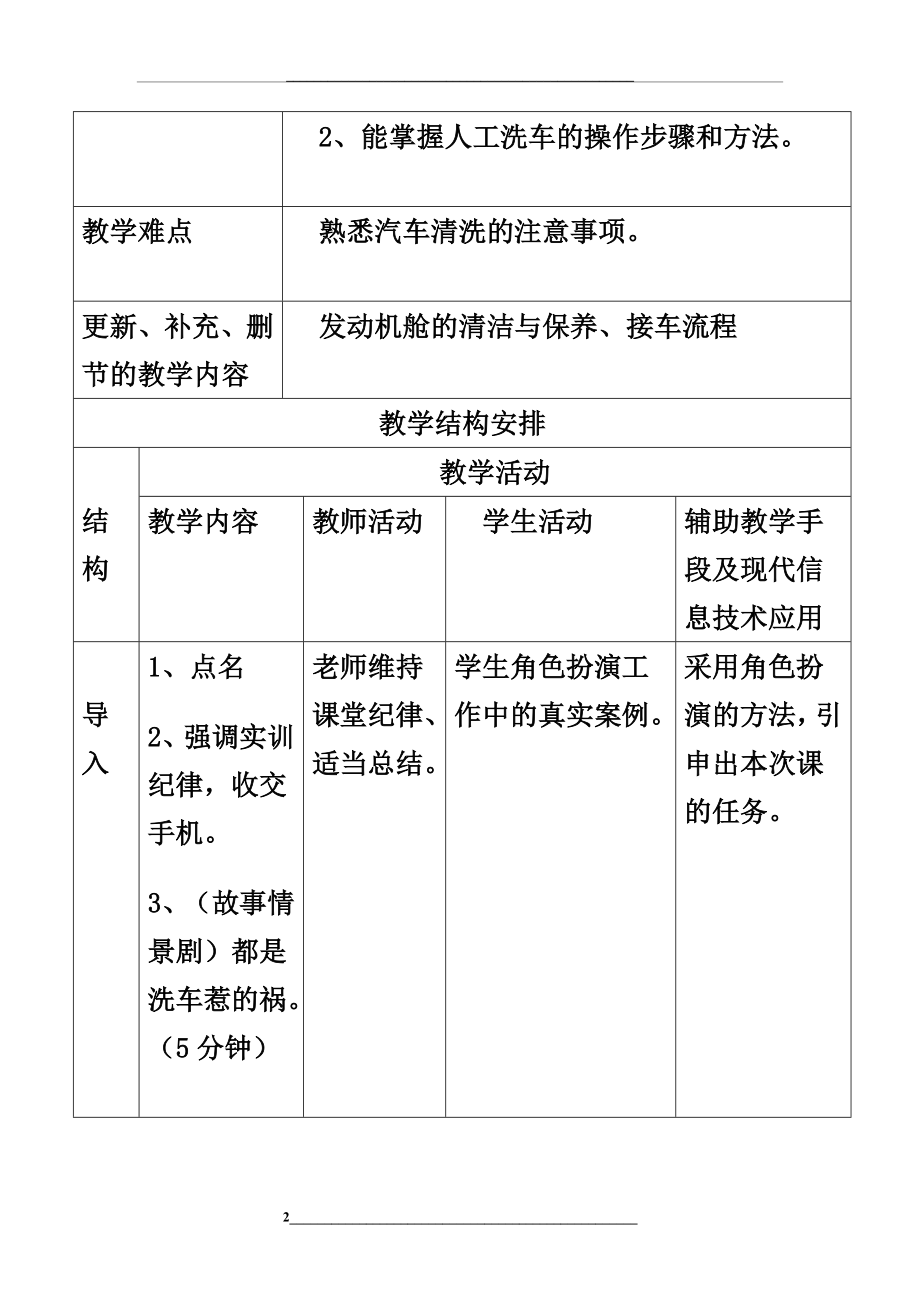 汽车美容教学设计：洗车.doc_第2页