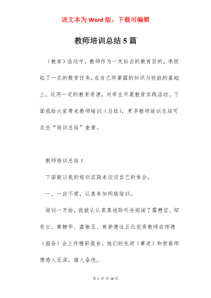 教师培训总结5篇.docx