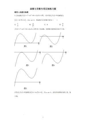 函数与导数专项压轴练习题--高三数学二轮专题复习.docx